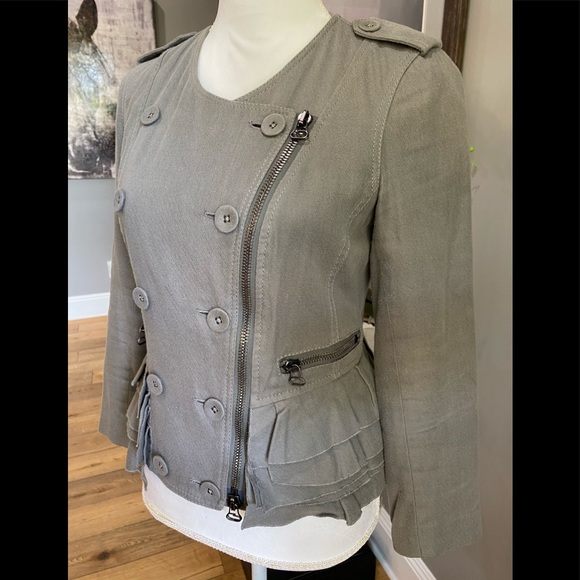 3.1 Phillip Lim Jackets & Blazers - 3.1 Phillip Lim Double Breasted Moto Ruffle Jacket